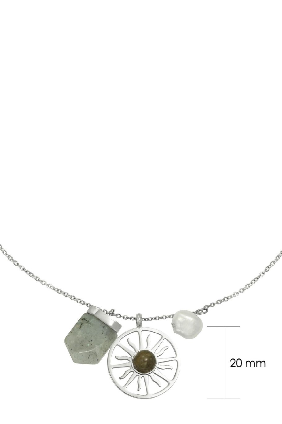 Collier Sunshine Gemstone Gris Acier inoxydable Image2